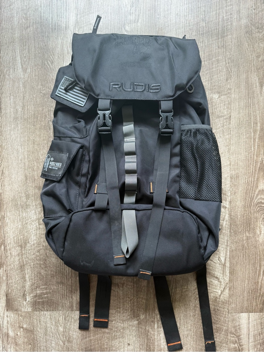 Rudis Backpack Black 4082 Hiker Gearpack Wrestling Bag  USA  Patches Pockets